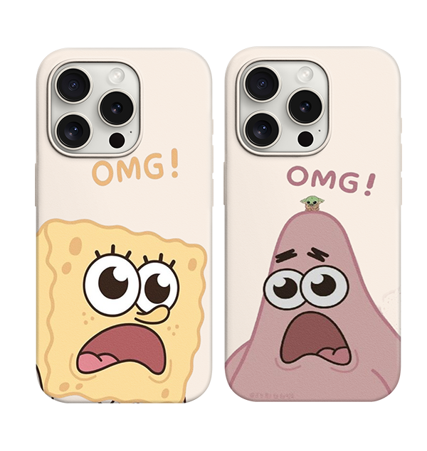 Süngerbob / Patrick Desenli Lüx Premium İçi Kadifeli Couple Telefon Kılıfı KOD 600/601