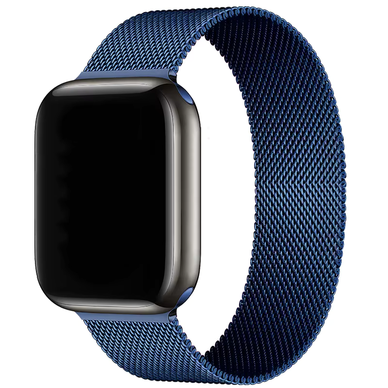 Loop Metal Hasır 41/40/38 Mm Series 10(42MM)/9/8/7/6/5/4/3/se Uyumlu Kordon Lacivert