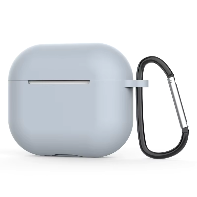 Airpods Uyumlu Silikon Kancalı Kılıf Gri