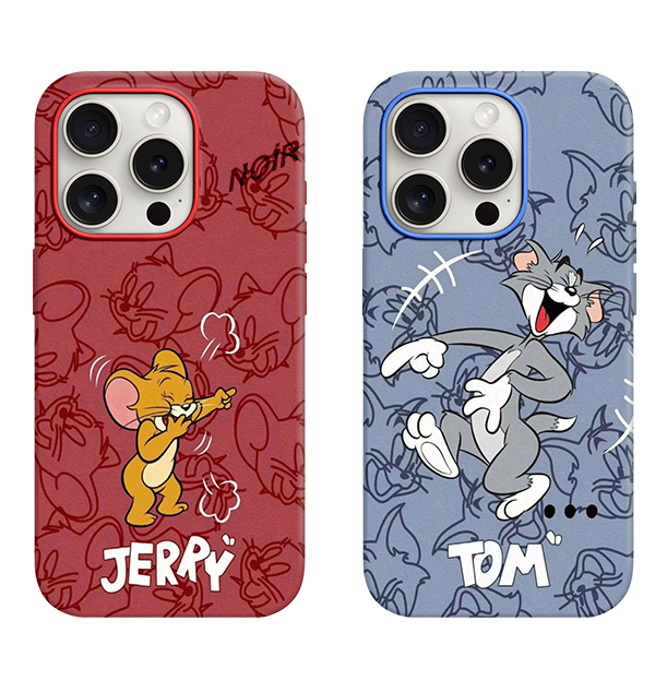 Tom Ve Jerry Desenli Lüx Premium İçi Kadifeli Couple Telefon Kılıfı KOD 469/423