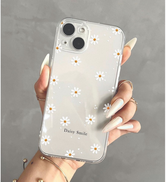 Daisy Smile Desenli 2MM Lüx Şeffaf Telefon Kılıfı
