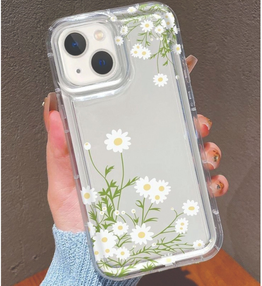Papatya Desenli 2MM Lüx Şeffaf Telefon Kılıfı