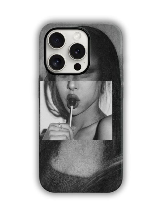 Mona Lisa Desenli Lüx Premium İçi Kadifeli Telefon Kılıfı KOD 444