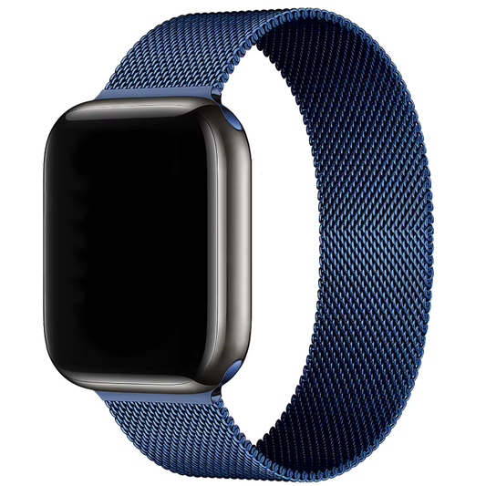 Loop Metal Hasır 41/40/38 Mm Series 10(42MM)/9/8/7/6/5/4/3/se Uyumlu Kordon Lacivert