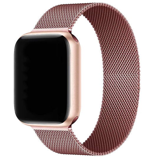 Loop Metal Hasır 41/40/38 Mm Series 10(42MM)/9/8/7/6/5/4/3/se Uyumlu Kordon Rose