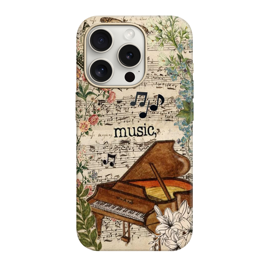 Music Desenli Lüx Premium İçi Kadifeli Telefon Kılıfı KOD 727