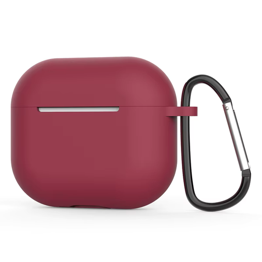 Airpods Uyumlu Silikon Kancalı Kılıf Bordo