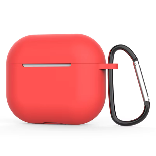 Airpods Uyumlu Silikon Kancalı Kılıf Kırmızı