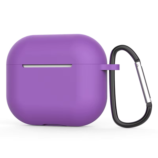 Airpods Uyumlu Silikon Kancalı Kılıf Mor