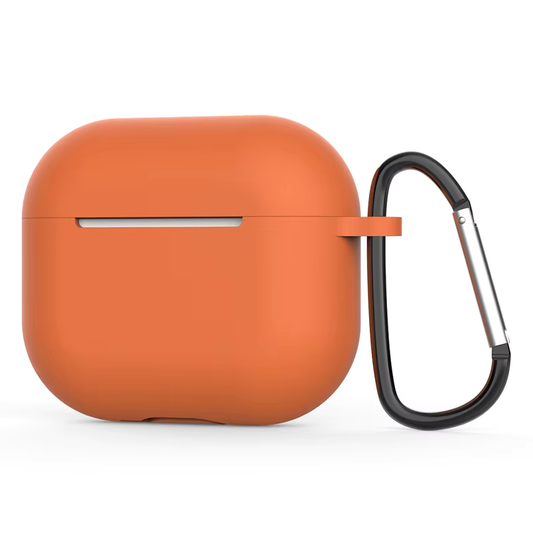 Airpods Uyumlu Silikon Kancalı Kılıf Turuncu