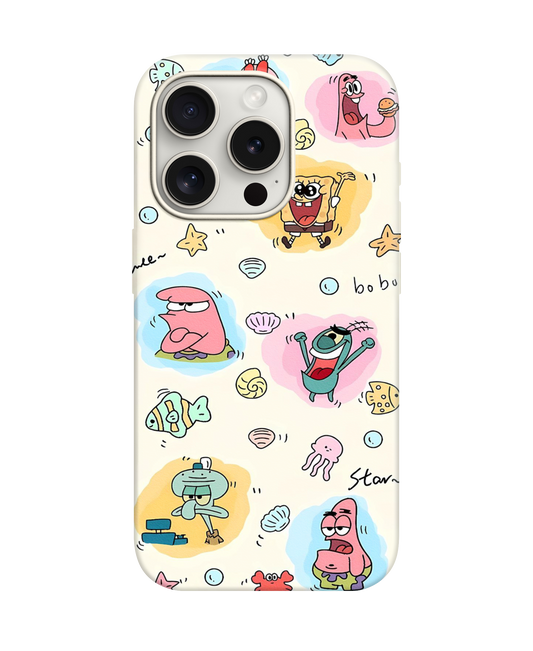 Spongebob Desenli Lüx Premium İçi Kadifeli Telefon Kılıfı KOD 657
