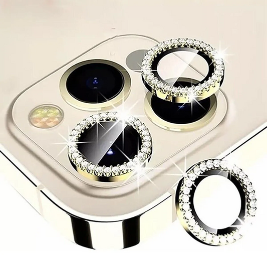 Safir Taşlı Kamera Lens Koruyucu Gold